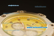 Ferrari Automatic Full Steel Case with Yellow Dial and Black Markers-SS Strap