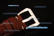 Panerai Radiomir Swiss ETA 6497 Manual Winding Steel Case with Black Dial and Brown Leather Strap