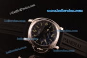 Panerai Luminor GMT PAM 244 Swiss ETA 2836 Automatic Steel Case with Black Dial and Black Rubber Strap