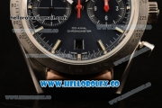 Omega Speedmaster'57 Co-Axial Chronograph Clone Omega 9300 Automatic Steel Case with Blue Dial Stick Markers and Blue Leather Strap (EF)