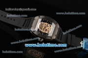 Richard Mille RM 52-01 Swiss ETA 2671 Automatic PVD Case with Black Rubber Bracelet White Markers and Skeleton Dial - 1:1 Original