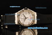 Audemars Piguet Royal Oak Offshore Swiss 2824 Automatic Movement Steel Case with White Dial and Black Rubber Strap