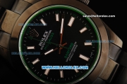 Rolex Milgauss Automatic Movement Full Black PVD with Black Dial and Green Sapphire - Bamford Limited Edition