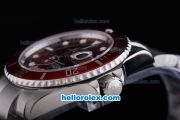 Rolex Submariner Oyster Perpetual Date Automatic with Red Bezel,Red Brown Dial and White Round Bead Marking-Small Calendar