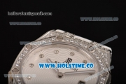 Audemars Piguet Royal Oak Lady Swiss Quartz Steel/Diamonds Case with White Rubber Strap and White Dial (EF)
