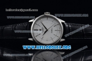 Rolex Cellini Clone Rolex 3132 Automatic Steel Case with White Dial Black Leather Strap - (BP)