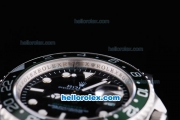 Rolex GMT-Master II Oyster Perpetual Automatic with Green Bezel,Black Dial and White Round Bearl Marking-Small Calendar