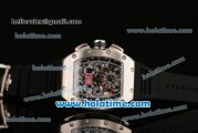 Richard Mille Felipe Massa Flyback Chrono Swiss Valjoux 7750 Automatic Steel Case with White Markers and Black Rubber Bracelet