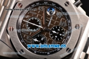 Audemars Piguet Royal Oak Offshore Grey Themes Chrono Swiss Valjoux 7750 Automatic Steel Case/Bracelet with Grey Dial and Arabic Numeral Markers (NOOB)