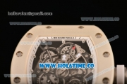 Richard Mille RM 055 Bubba Watson Tourbillon Manual Winding Steel Case with Skeleton Dial and Dot Markers - White Inner Bezel