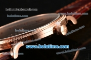 Patek Philippe Calatrava Miyota Quartz Rose Gold Case with Stick Markers and Brown Dial