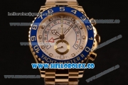 Rolex Yacht-Master II Chronograph Swiss Valjoux 7750 Automatic Yellow Gold Case with White Dial and Yellow Gold Bracelet - (BP)