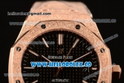 Audemars Piguet Royal Oak 41MM Clone Calibre AP 3120 Automatic Full Rose Gold with Black Dial and Stick Markers (EF)