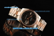 Rolex Datejust Automatic Movement Steel Case with Rose Gold Bezel and Two Tone Strap