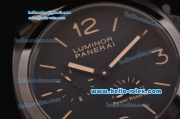 Panerai Power Reserve Asia ST25 Automatic PVD Case with Brown Leather Strap Black Dial 7750 Coating