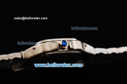 Cartier Santos 100 Miyota Quartz Movement Full Steel with White Dial and Black Roman Numerals-Lady Model
