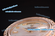 Rolex Day-Date Swiss ETA 2836 Automatic Two Tone Case with Diamond Bezel and MOP Dial-Diamond Markers