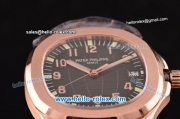 Patek Philippe Aquanaut Swiss ETA 2824 Automatic Rose Gold Case/Strap with Chocolate Dial