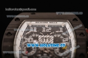 Richard Mille RM 011 Felipe Massa Flyback Chronograph Swiss Valjoux 7750 Automatic Carbon Fiber Case with Skeleton Dial and White Inner Bezel - 1:1 Original