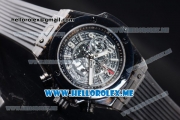 Hublot Big Bang UNICO Sapphire All Black Miyota Quartz Sapphire Crystal Case with Skeleton Dial and Black Rubber Strap Stick/Arabic Numeral Markers