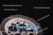 Audemars Piguet Royal Oak Offshore Navy Chronograph Swiss Valjoux 7750 Automatic Steel Case with Blue Rubber Strap White Dial and Blue Markers (JF)