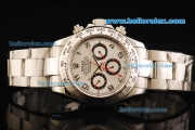 Rolex Daytona Oyster Perpetual Chronometer Automatic with White Dial-White Bezel and Number Marking