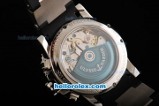 Ulysse Nardin Marine Swiss Valjoux 7750 Automatic Movement Steel Case with Silver Dial-Rubber Strap