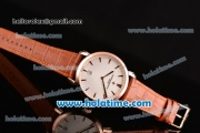 Vacheron Constantin Malte Miyota Quartz Rose Gold Case with Brown Leather Bracelet White Dial and Stick Markers