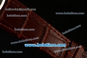 Patek Philippe Calatrava Miyota OS2035 Quartz Steel Case with Brown Dial and Stick Markers