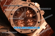 Audemars Piguet Royal Oak Chrono Rose Gold Case With Brown Dial 7750 Automatic Brown Leather 26331OR.OO.D821CR.01