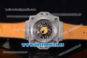 Hublot Masterpiece MP 08 Antikythera Sunmoon Asia 2813 Automatic Steel Case Skeleton Dial Yellow Leather Strap and White Markers