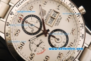 Tag Heuer Carrera Calibre 16 Chronograph Swiss Valjoux 7750 Automatic Movement Full Steel with White Dial-43mm