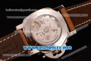 Panerai Luminor Marina 1950 3 Days PAM 353 Clone P.9000 Automatic Steel Case with Brown Dial and Brown Leather Strap (KW)