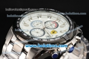 Ferrari Rattrapante Chrono Miyota OS10 Quartz Steel Case with PVD Bezel White Dial and Stick Markers