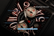 Franck Muller Black Cortez Chronograph Swiss Valjoux 7750 Automatic Movement PVD Case with Black Dial and Arabic Numeral Markers