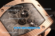 Richard Mille RM 018 Tourbillon Hommage a Boucheron Rose Gold Case with 9015 Auto Skeleton Dial and Black Rubber Strap