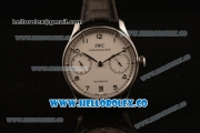 IWC Portuguese Automatic Clone IWC 52010 Automatic Steel Bezel Steel Case with White Dial and Black Leather Strap - (AAAF)