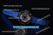 Hublot Masterpiece MP 08 Antikythera Sunmoon Asia 2813 Automatic PVD Case Skeleton Dial Blue Leather Strap and White Markers