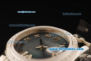 Rolex Datejust Automatic Movement ETA Coating Case with Diamond Bezel and Steel Strap