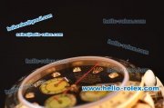 Rolex Daytona Swiss Valjoux 7750-SHG Automatic Gold Case/Strap with Black Dial and Diamond Markers