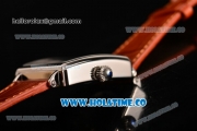 Minorva Swiss Tourbillon Manual Winding Steel Case with White Dial Orange Leather Strap and Black Roman Numeral Markers