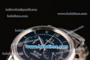 Omega De Ville Co-Axial Chronograph VK Quartz Movement Steel Case and Strap with Blue Dial