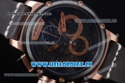 U-Boat Chimera Skeleton Chronograph Miyota OS10 Quartz Rose Gold Case with Skeleton Dial PVD Bezel and Black Leather Strap