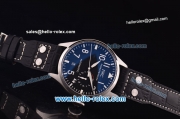 IWC Big Pilot Automatic with Power Reserve Steel Case with Black Dial and Black Leather Strap-7750 Modify