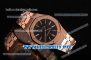 Audemars Piguet Royal Oak 41 MM Clone AP Calibre 3120 Automatic Rose Gold Case/Bracelet with Black Dial and Stick Markers - 1:1 Original (JF)