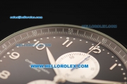 IWC Portuguese Chronograph Quartz Movement Full Steel with Black Dial and Arabic Numerals