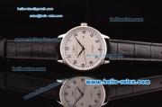 IWC Portuguese 2813 Automatic Steel Case with Blue Numeral Markers White Dial and Black Leather Strap