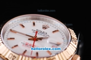 Rolex Datejust Turn-O-Graph Oyster Perpetual Two Tone with Gold Bezel and White Dial