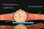 Patek Philippe Calatrava Miyota Quartz Rose Gold Case with Stick Markers and Champagne Dial