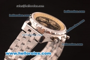 Breitling for Bentley GT Swiss Valjoux 7750 Chronograph Movement Steel Case with Black Dial and White Subdials-SS Strap